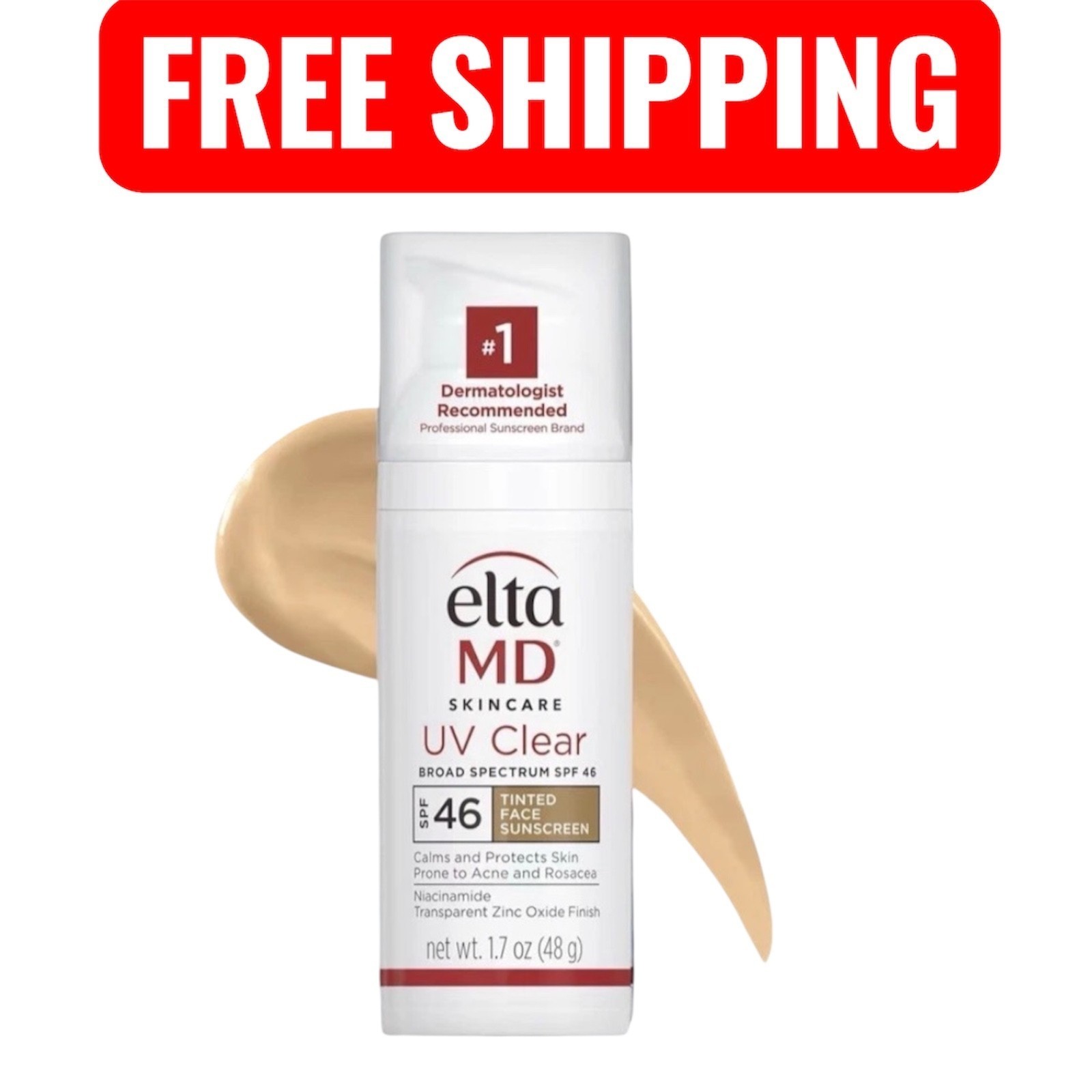 US STOCK UV Clear TINTED Facial Sunscreen SPF 46 1.7 oz EXP 09/2027 New in Box