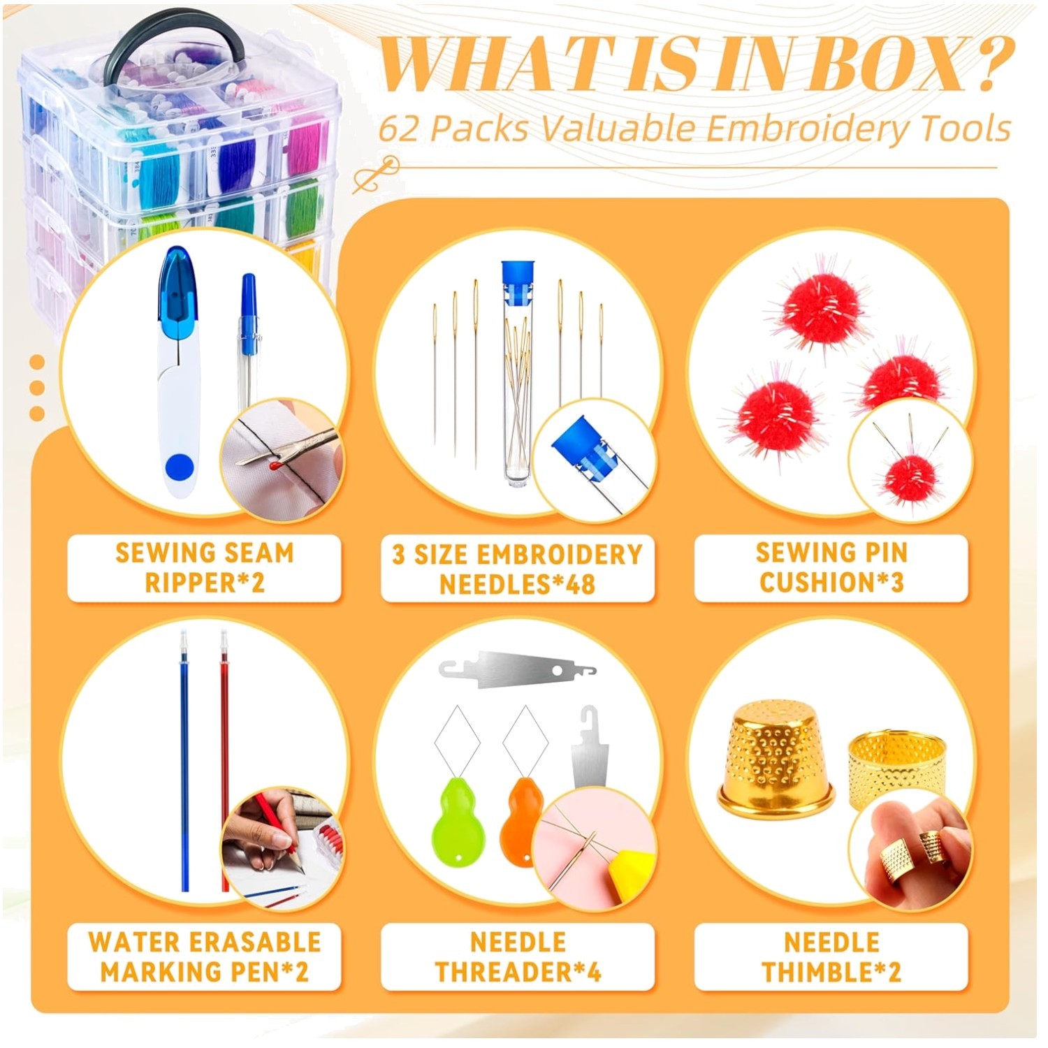 Ultimate Embroidery Floss Set with Storage Box