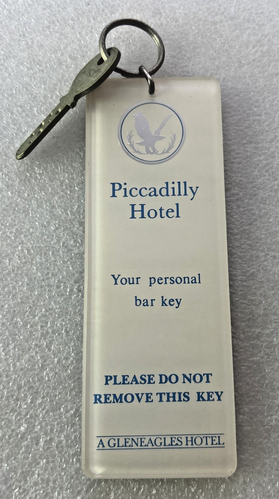 Hotel Tag & Key - The Gleneagles, Piccadilly Hotel, London, England - Vintage