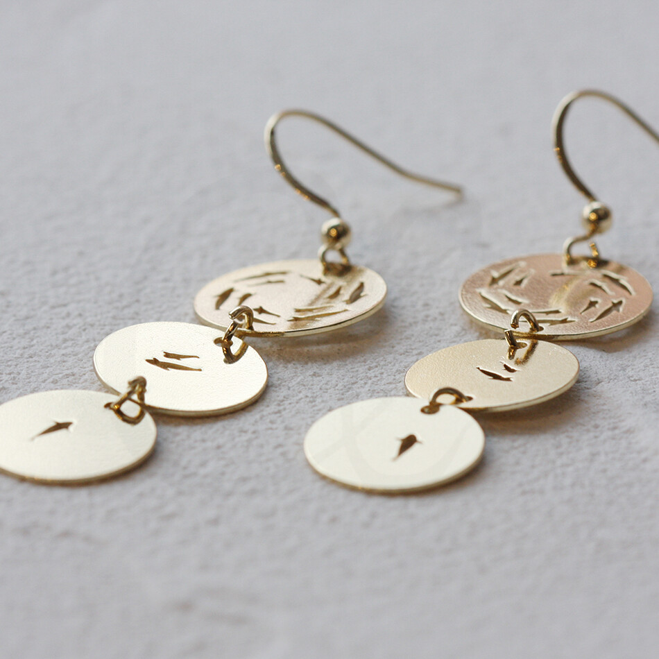 One Pair Plated Solid Brass Earring Component - Fish Earring - 17x62mm (4577C)