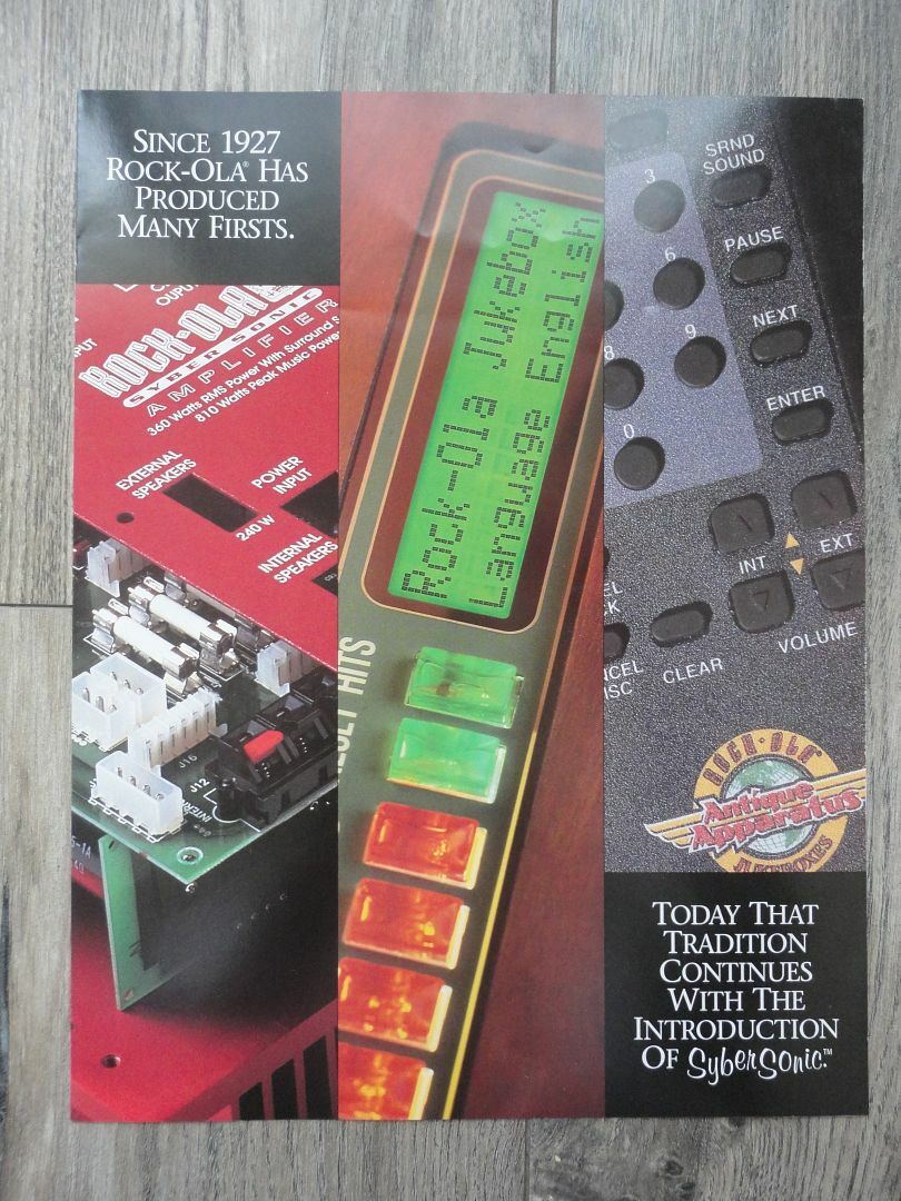 Syber Sonic Jukebox Flyer Original Rowe Brochure