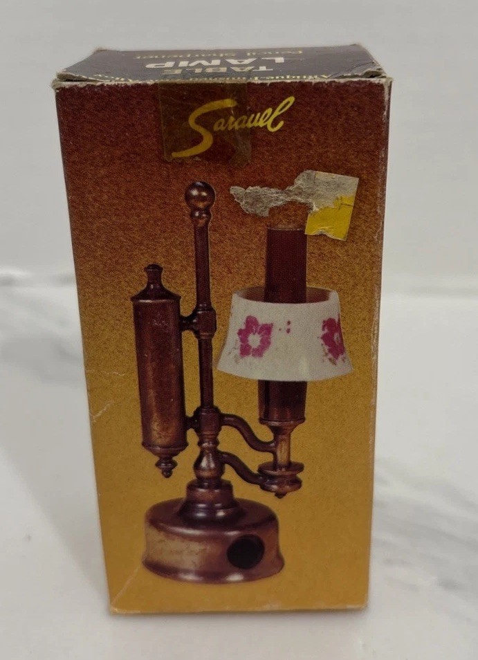 Vintage Die Cast Pencil Sharpener Miniature Table Lamp
