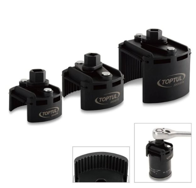 Self-adjusting oil filter wrench - clamp