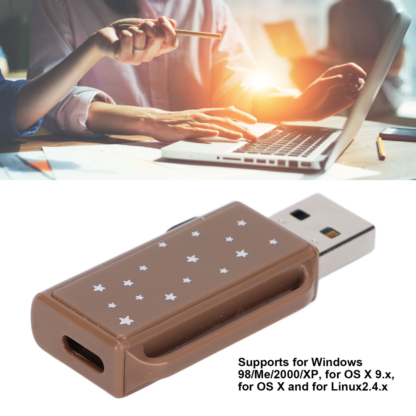 Flash Disk Portable Tea Brown Palstic Push Pull Thumb Memory Stick For