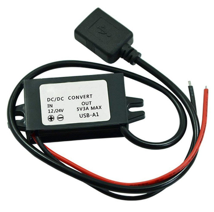 DC-DC Car Power 12V to 5V 3A 15W Converter Module USB Step Down Power Adapter