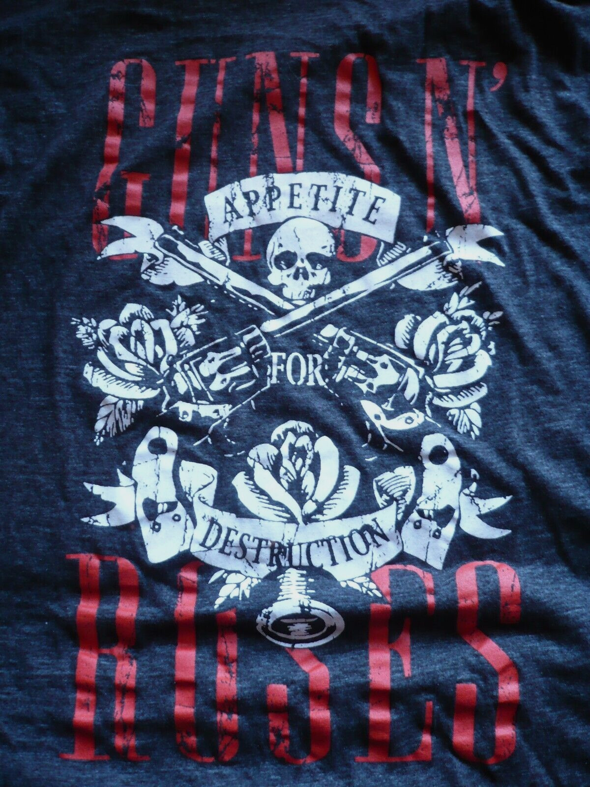 GUNS N' ROSES APPETITE FOR DESTRUCTION T-Shirt Adult XL X-Large Short Sleeve BLK