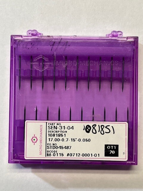 MICRO-MECHANICS EJECTOR NEEDLES SEN-31-04 (1081851) PACK OF 20, NOS