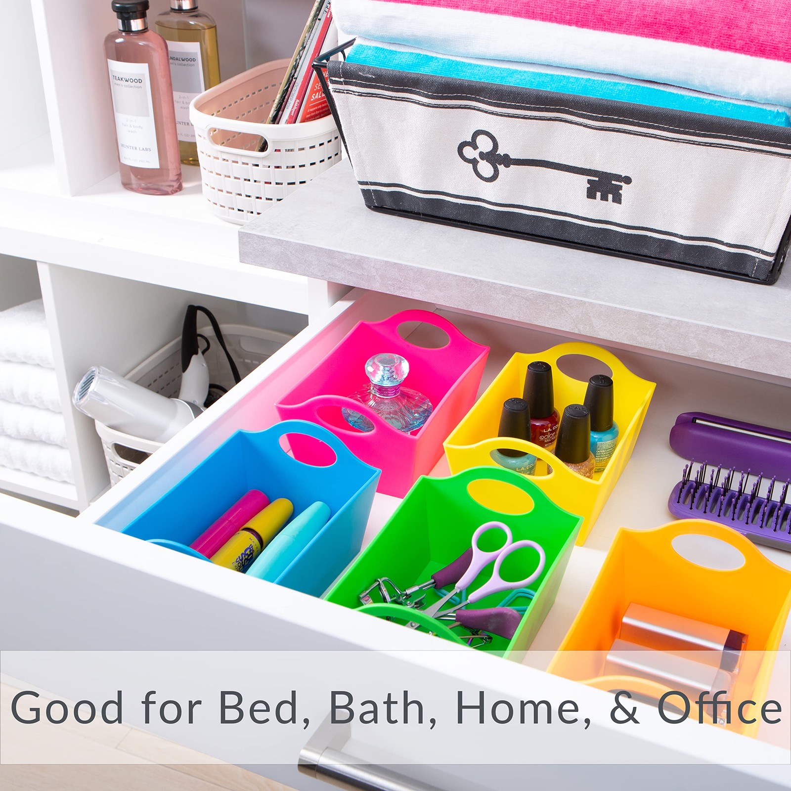 Neon, 5 Pack, Mini Storage Containers, Bins, Drawer, Office Organization, Goo...