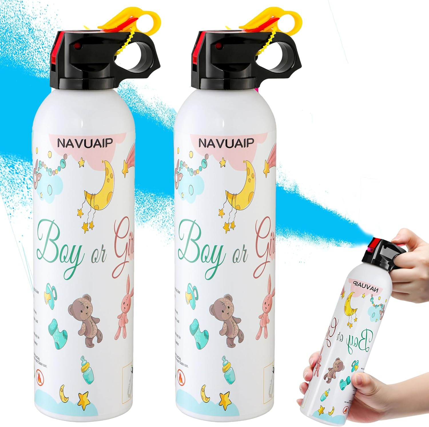 Large Gender Reveal Fire Extinguisher, Gender Reveal Color Smoke Powder Spray, 2