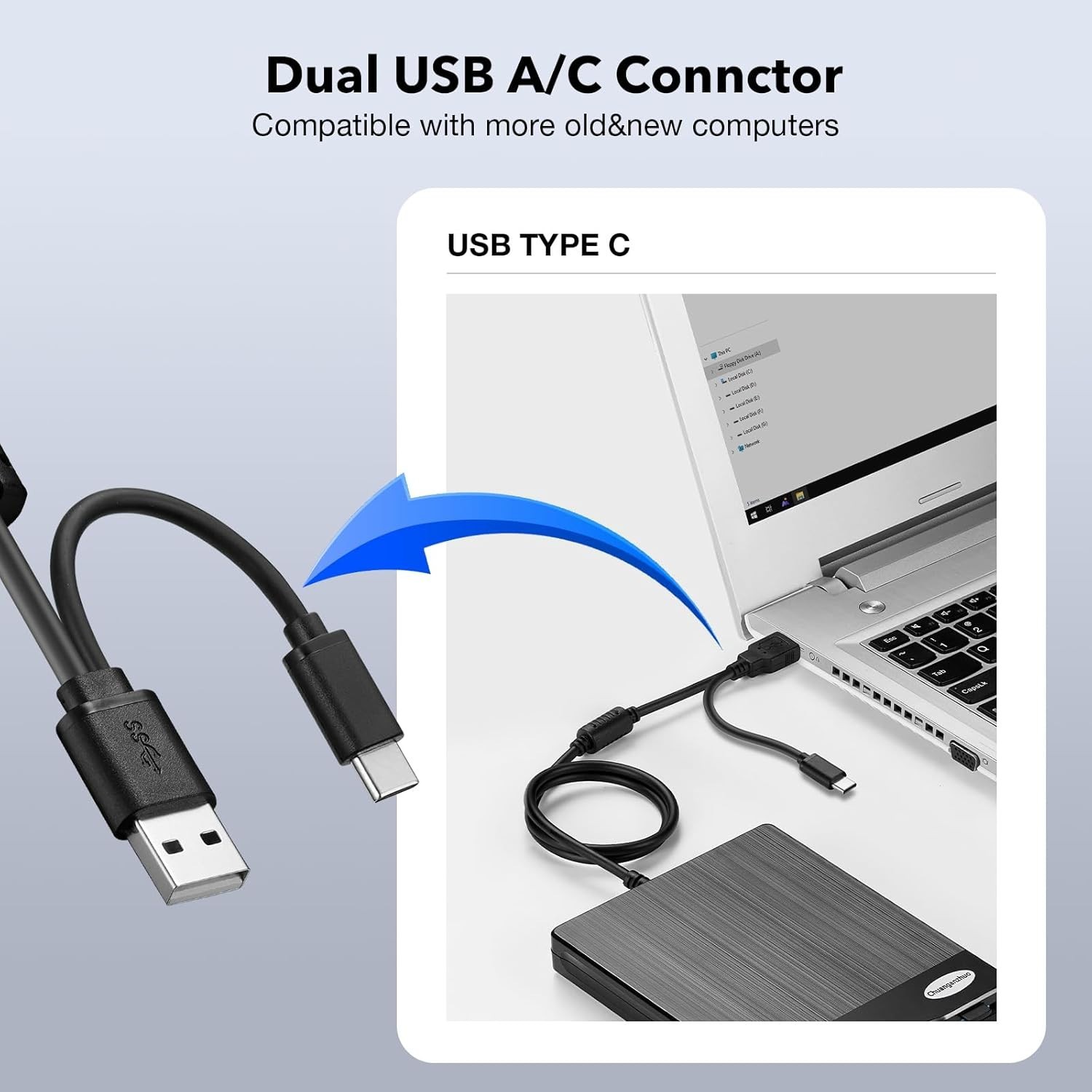 Floppy Disk Reader 3.5 Inch USB Floppy Disk Drive External 3 1/2 Floppy Disc Rea