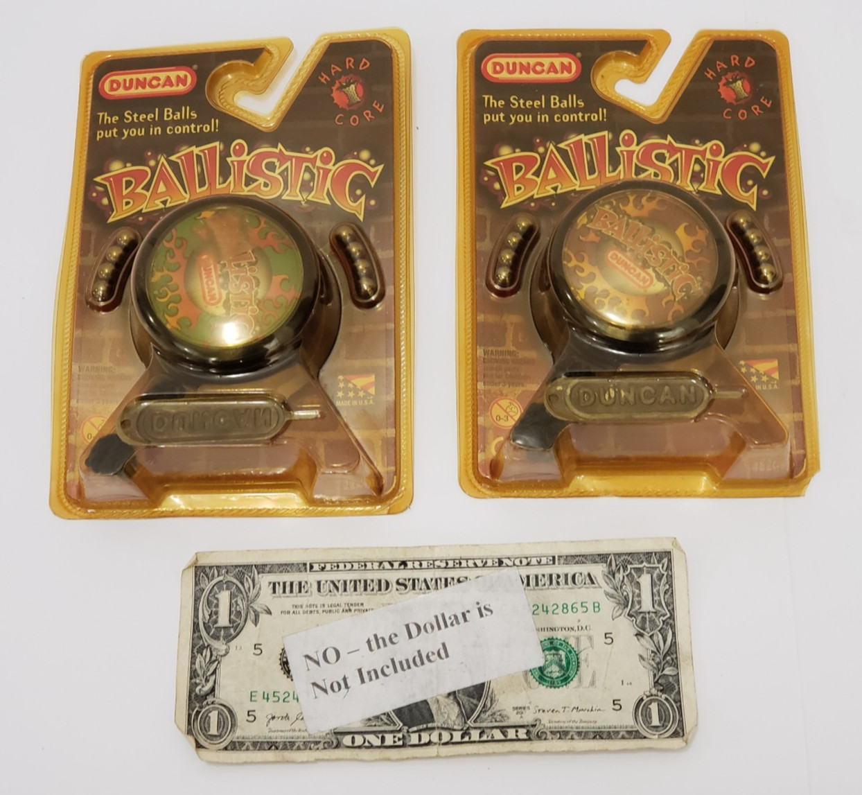 DUNCAN Hard Core "Ballistic" Yo-Yo  Steel Balls  LOT of 2 - Vintage NEW / SEALED
