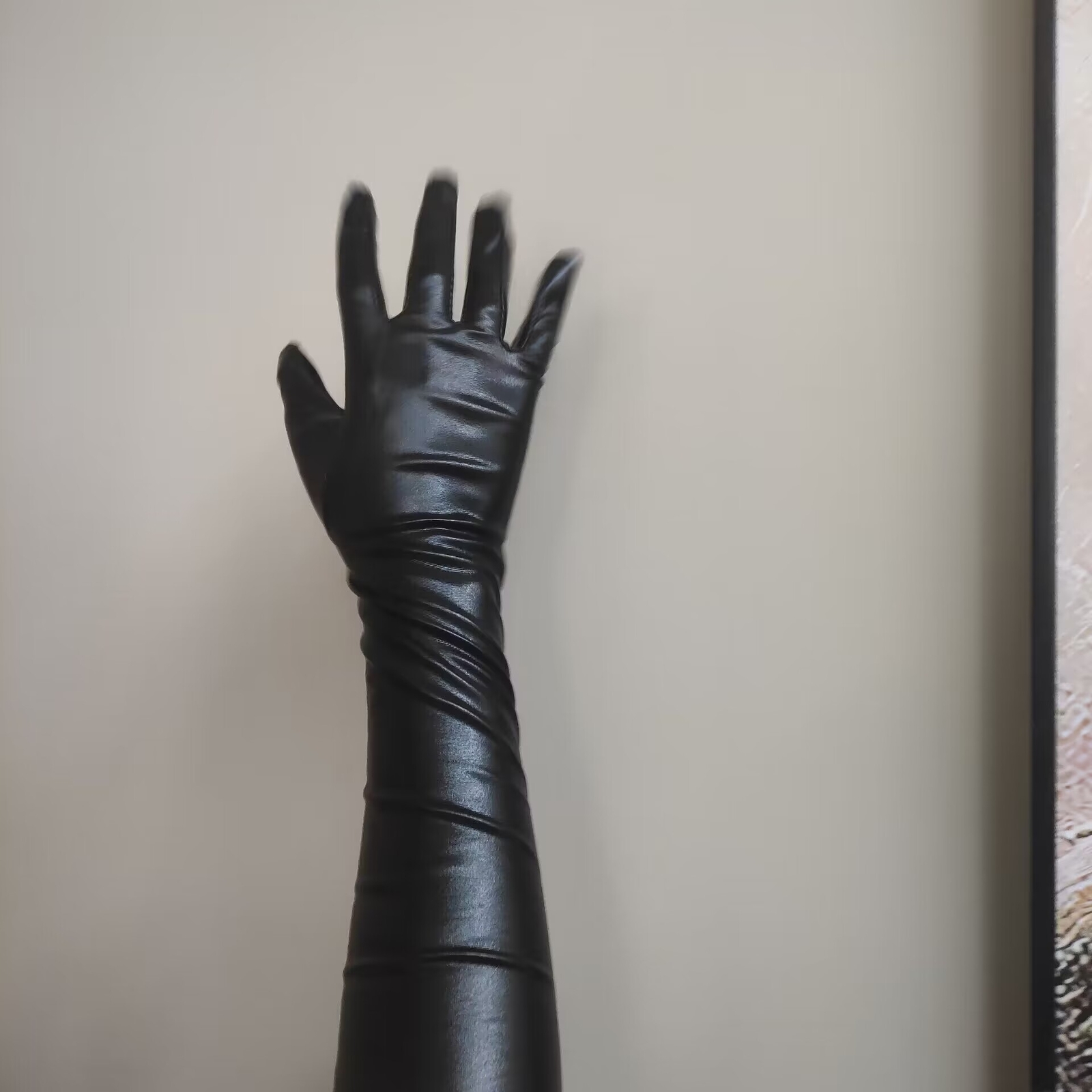 Patent Leather Black Wet Long Gloves Women Men Cosplay BDSM Bondage Slave Games