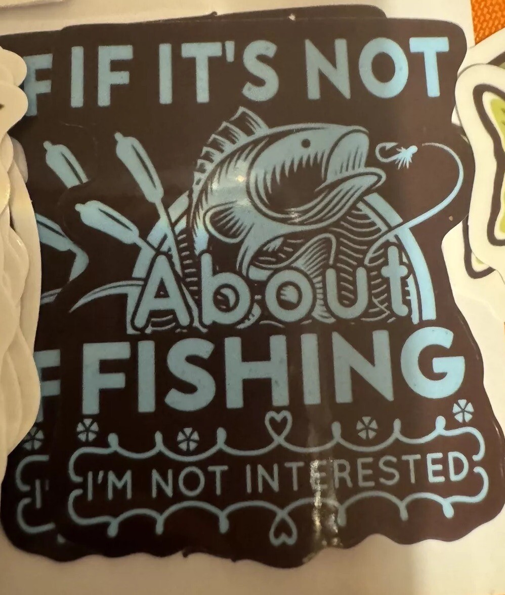 NEW FISHING BOX  STICKERS X 25 LAPTOP, FISHING BOXES, BOOKS, CAR BUMPERS