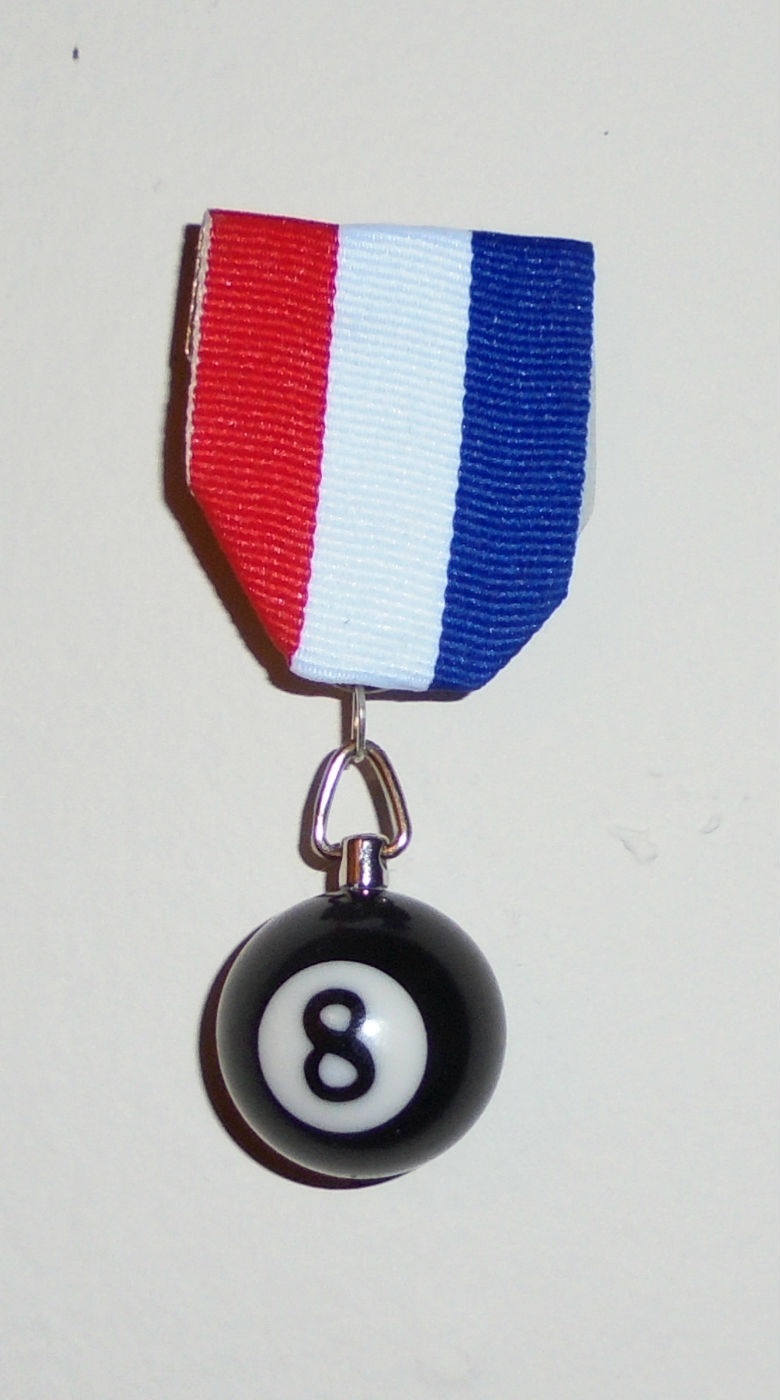 8 Ball Pool Billiards Hall Bar Room Hustler Frat Club Champ Player Badge Medal 9
