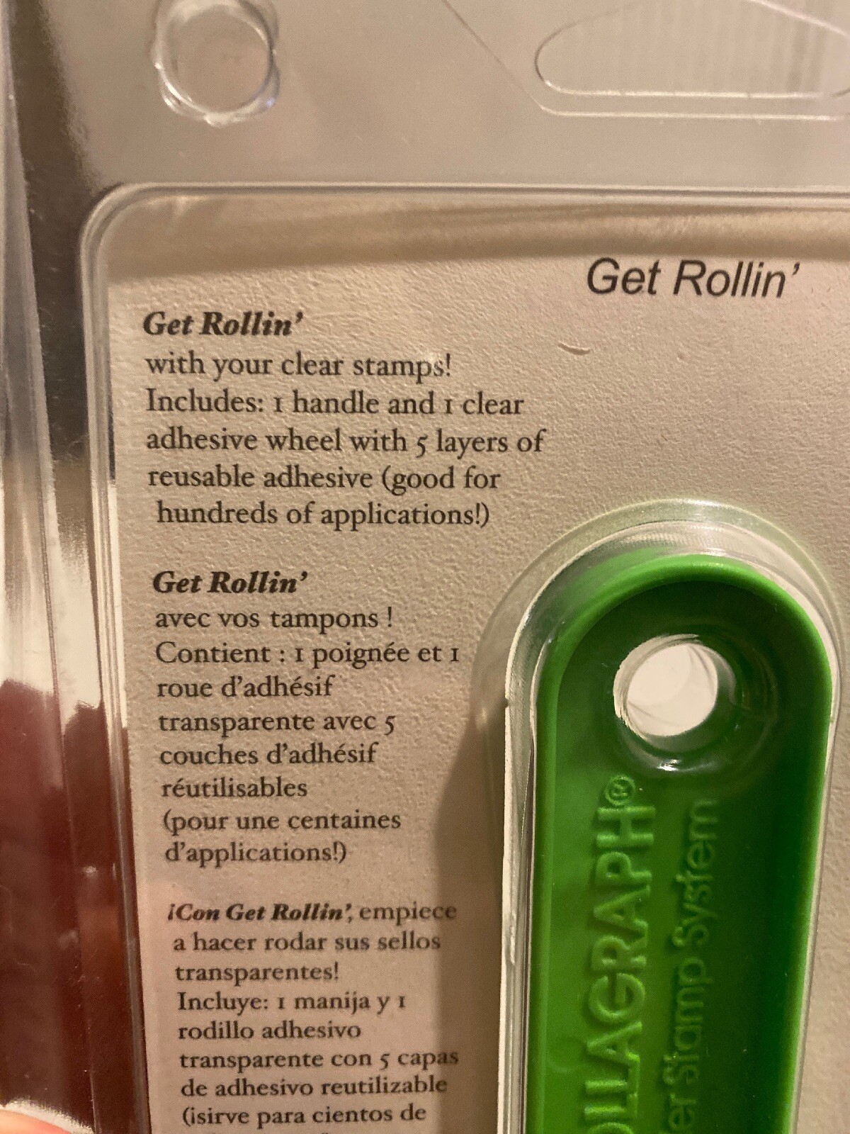 Memory Essentials Scrapbooking Tool Get Rollin’ Adhesive Wheel With Handle New
