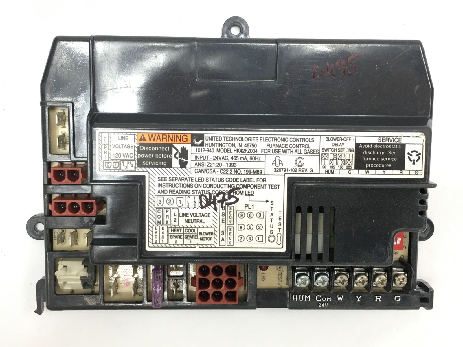 Carrier HK42FZ004 Furnace Control Board 1012-940 used  #D475
