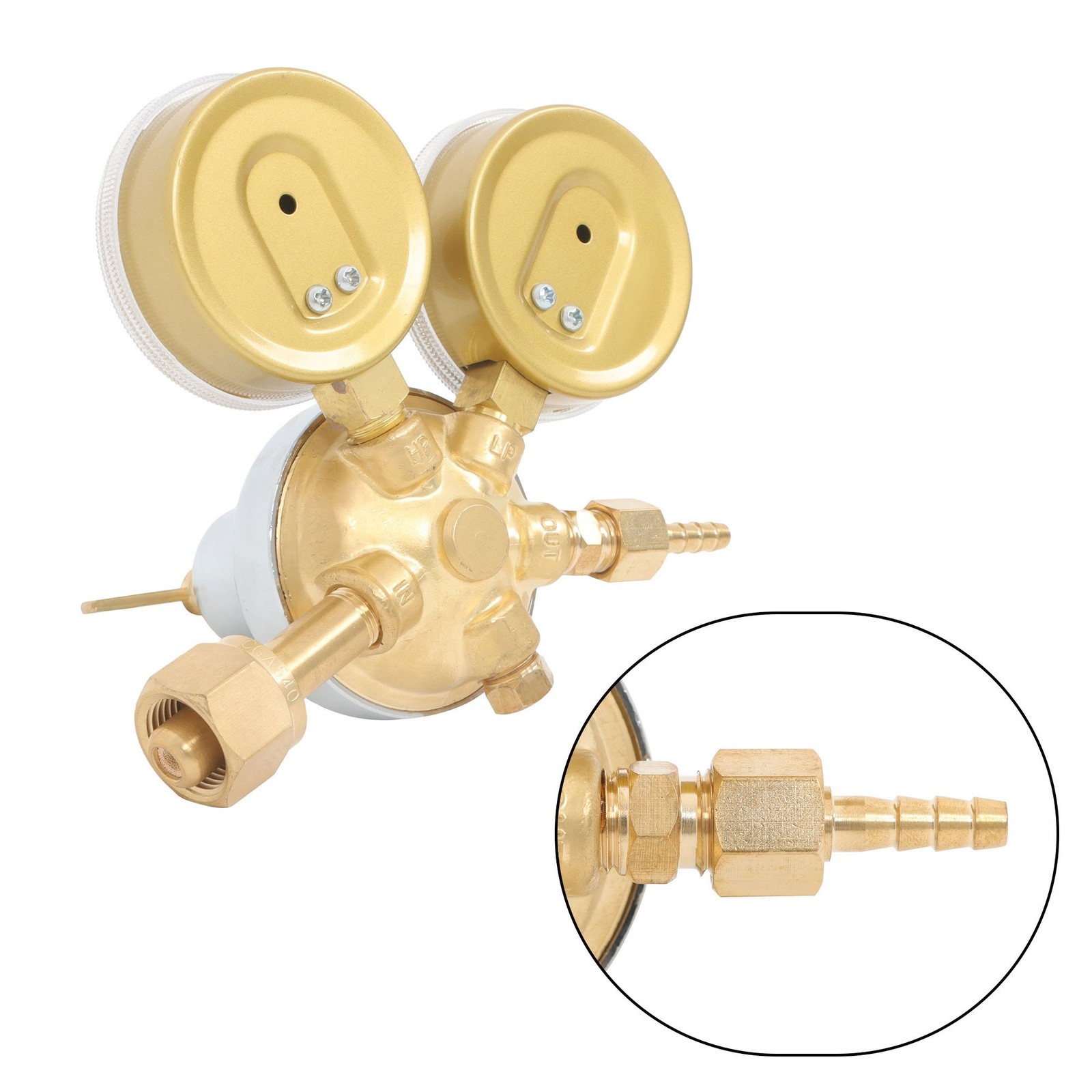 Oxygen Gas Welding Regulator Pressure Gauge Solid Brass CGA 540