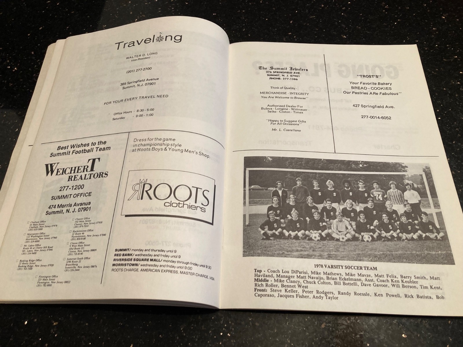 Summit High School Football Program September 23, 1978