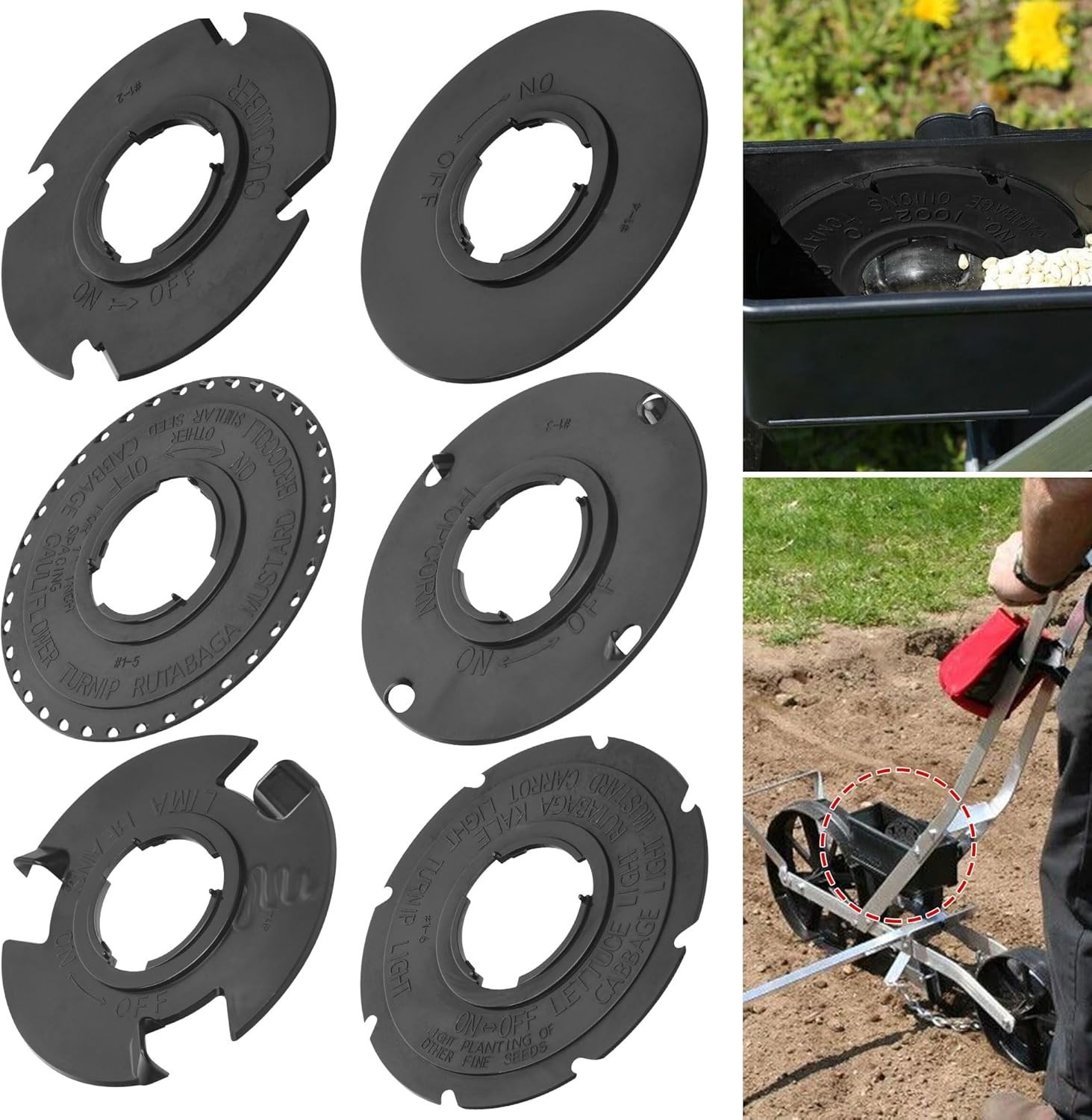 6 Pack 60 Optional Se-ed Plate Set Compatible with Earthway 1001-B Garden See...