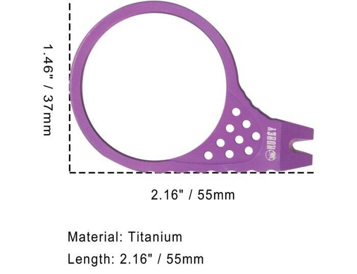 Kubey Pry Tool Purple Finger Ring Titanium Construction Durable Lightweight