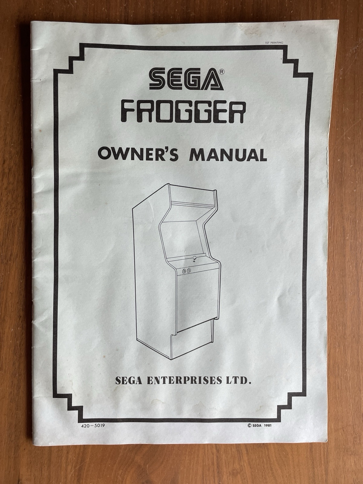 Sega Frogger Arcade Game Owner's Manual AS IS