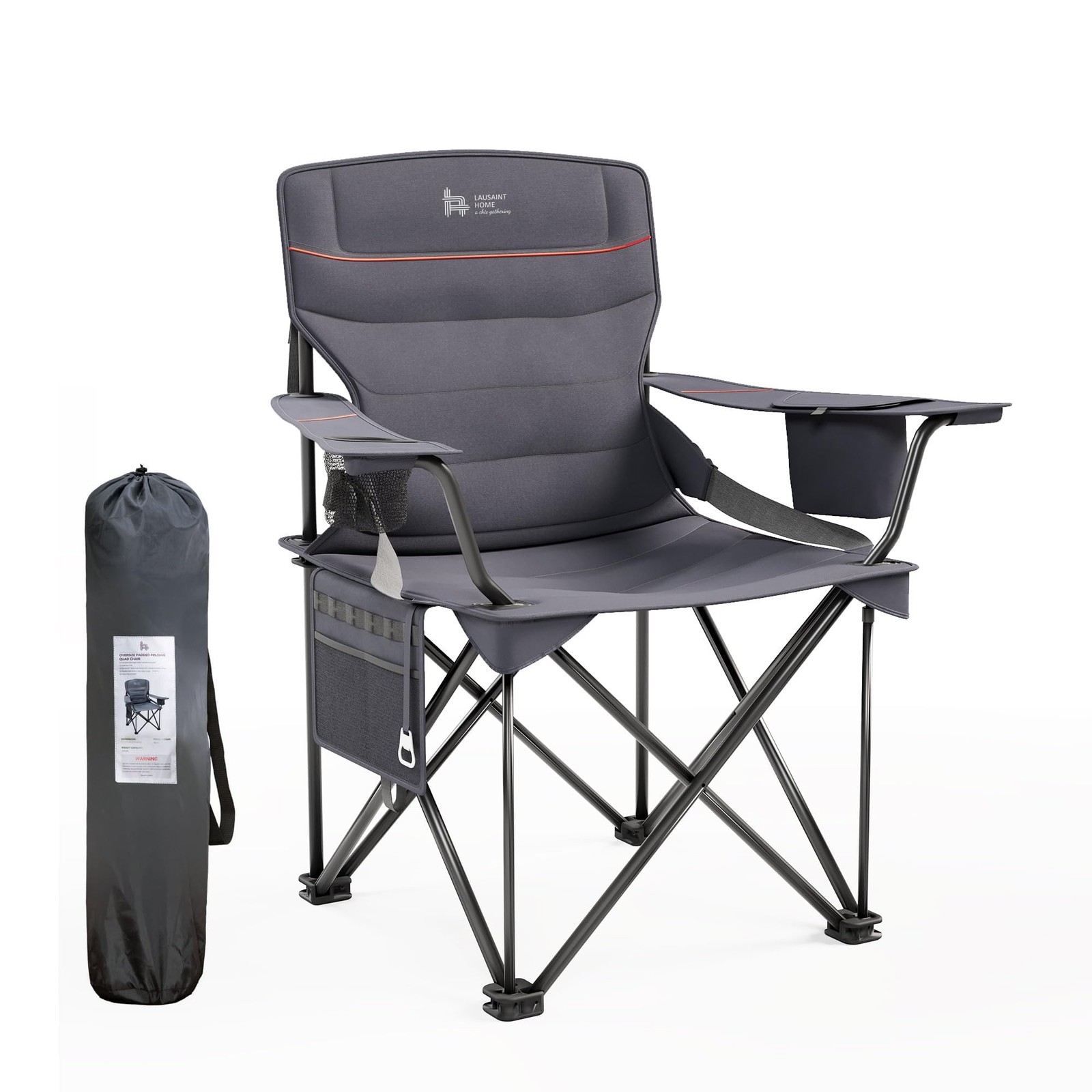 OUTSIDER Oversized Folding Camping Chair 300LB Capacity Portable Outdoor Lawn