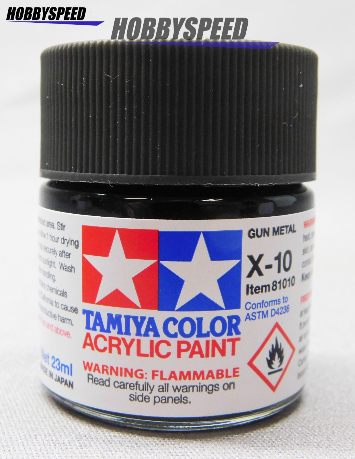 TAMIYA X-10 ACRYLIC PAINT GUN METAL GLOSS 23ml bottle model color TAM81010 NEW