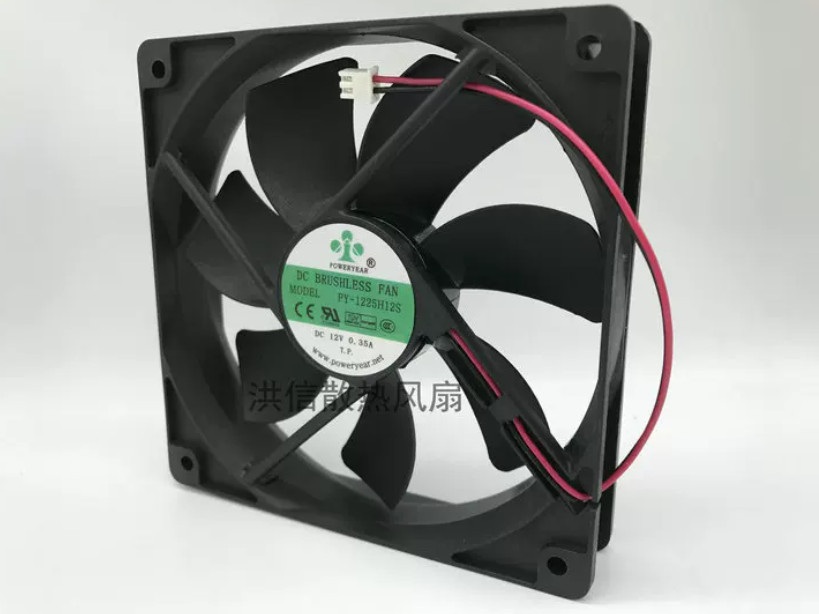 ONE ' for POWERYEAR PY-1225H12S 12V 0.35A 12CM 12025 cooling fan 2-wire *tlp