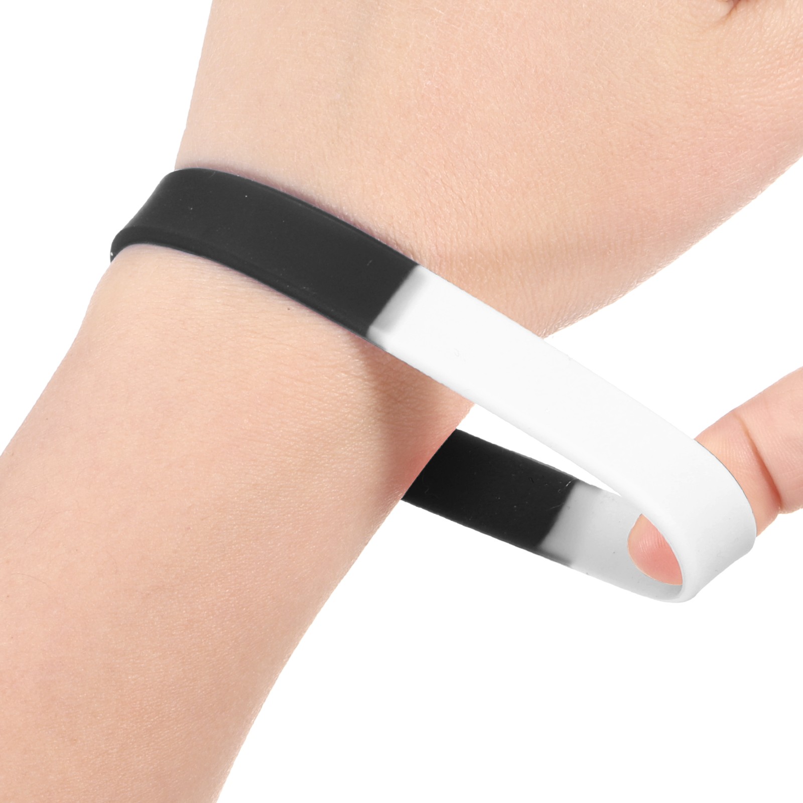 3Pcs Bracelets Wristbands 1/2 Inch Width 8.5" Length Black Segmented