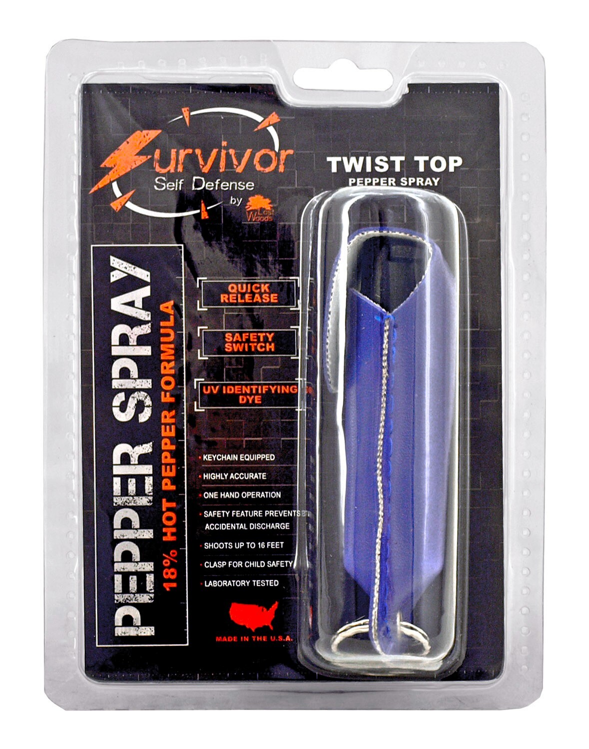 Survivor Pepper Spray Security Self Defense Safety Keychain Protection USA MADE