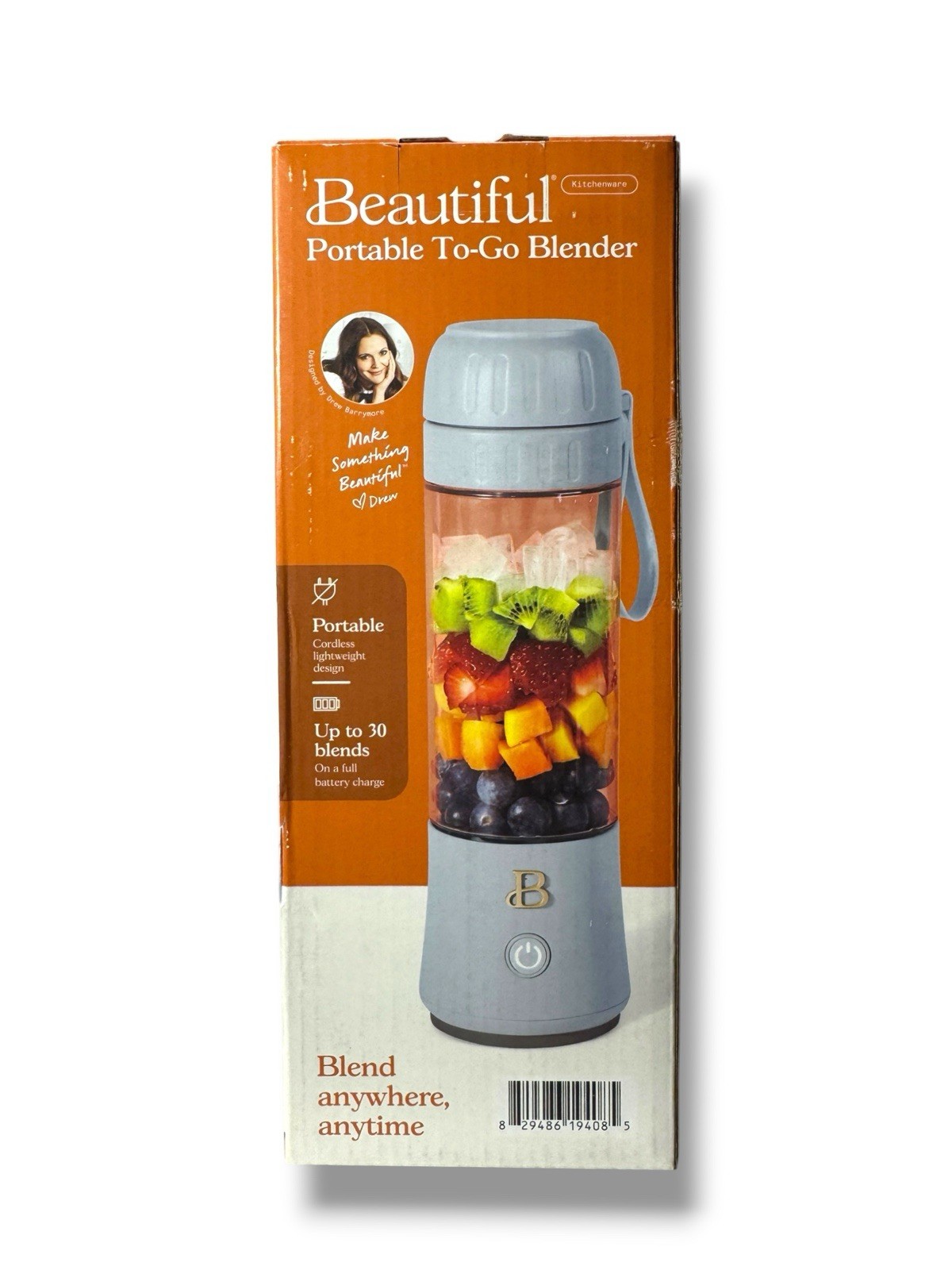 Beautiful Drew Barrymore Portable Blender 2.0 16oz USB-C Cornflower Blue New
