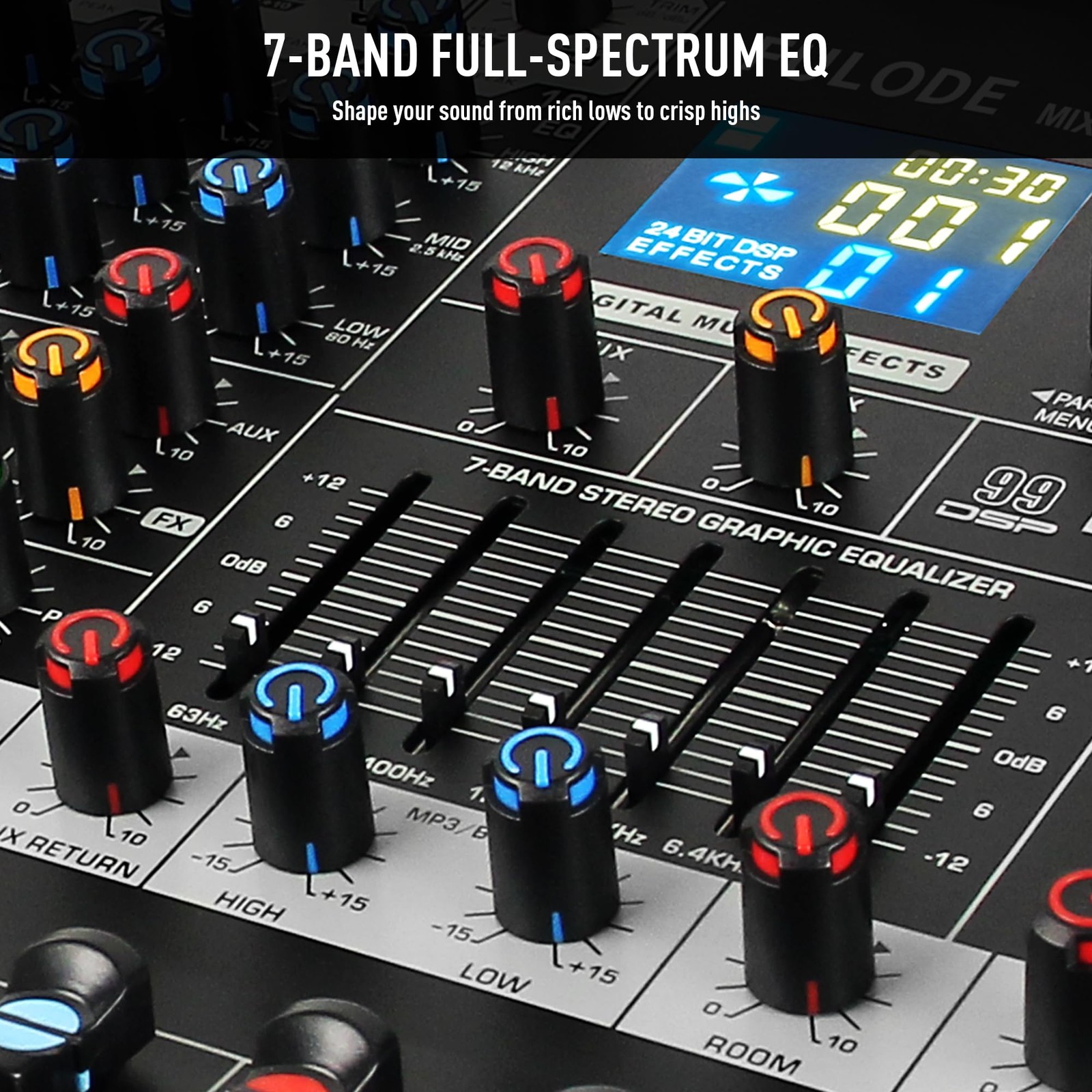 FULODE 16-Channel Audio Mixer with 99 DSP, Professional