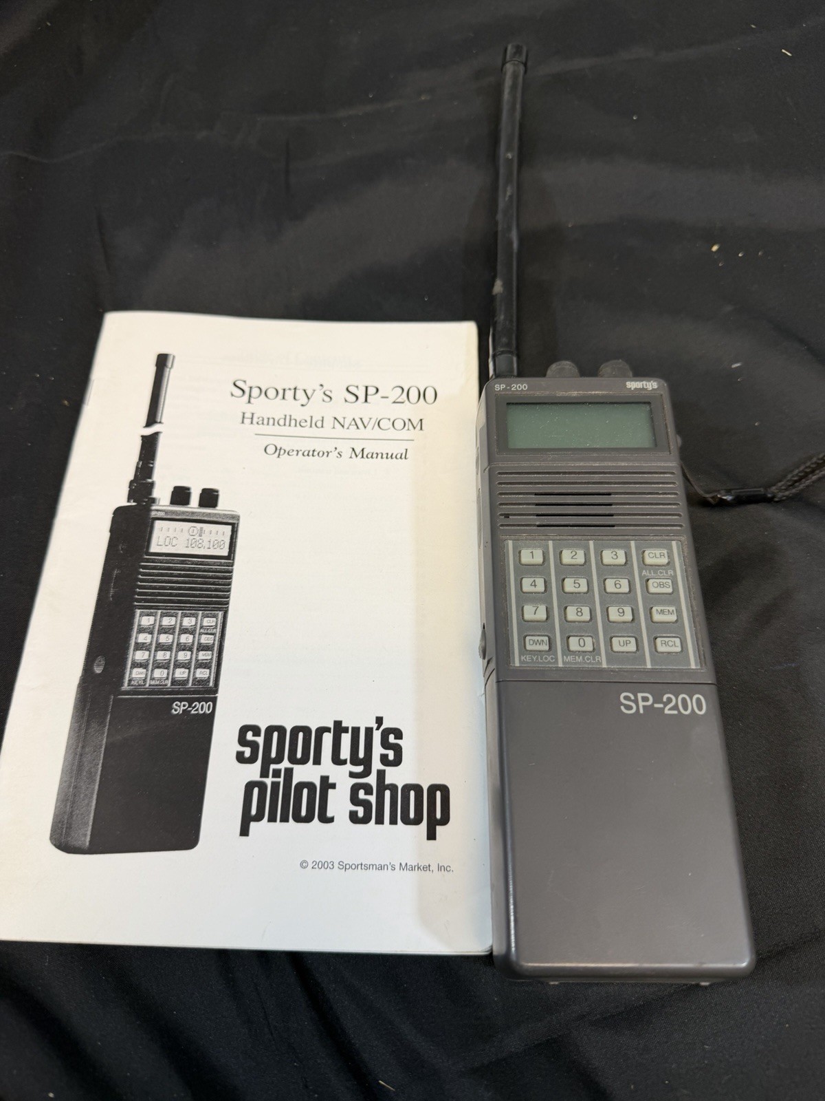 Sporty's SP-200 handheld portable aviation radio transceiver Not Tested As