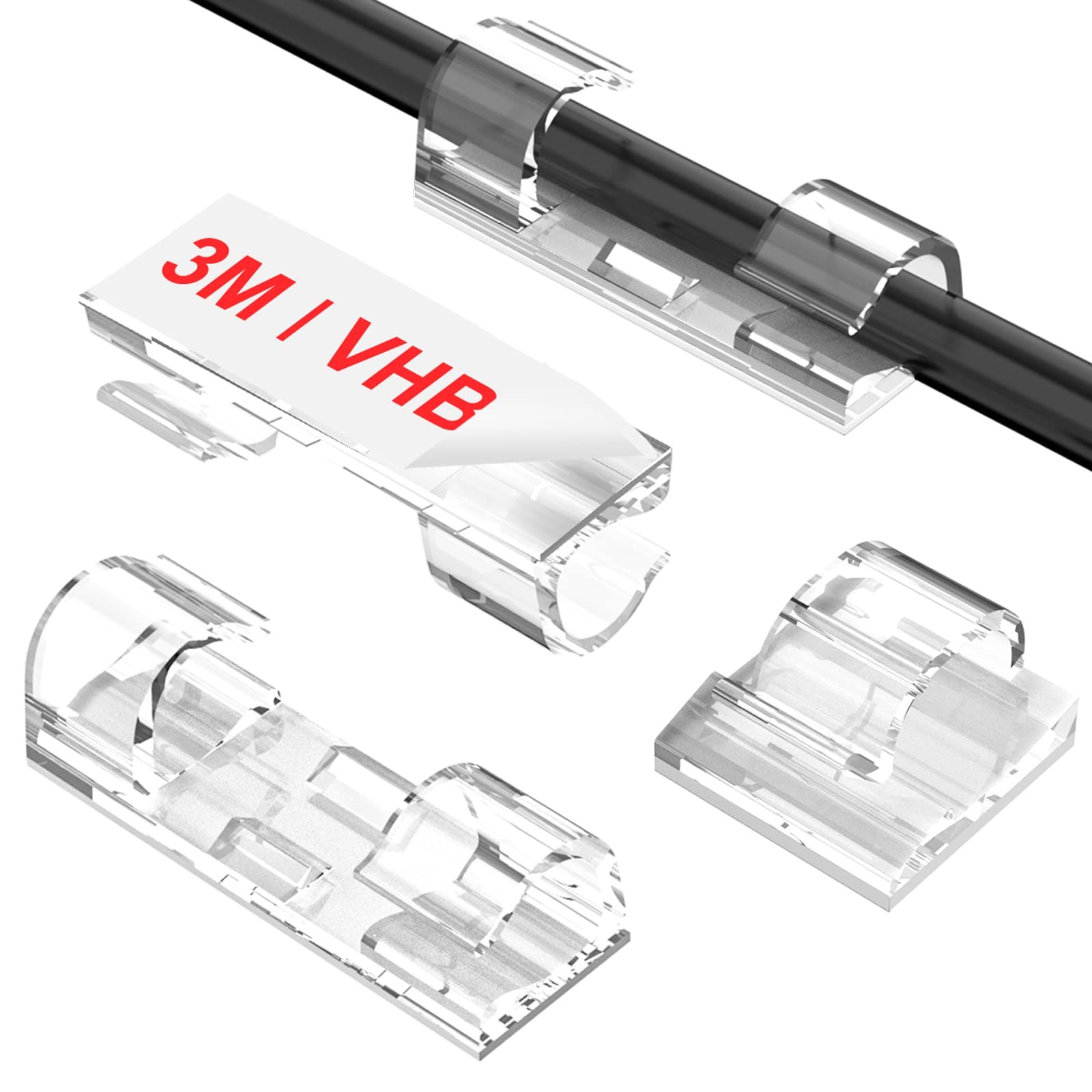 Adhesive Cable Clips Clear (40PCS, M), Upgraded Wire Holders for Wall, Strong...