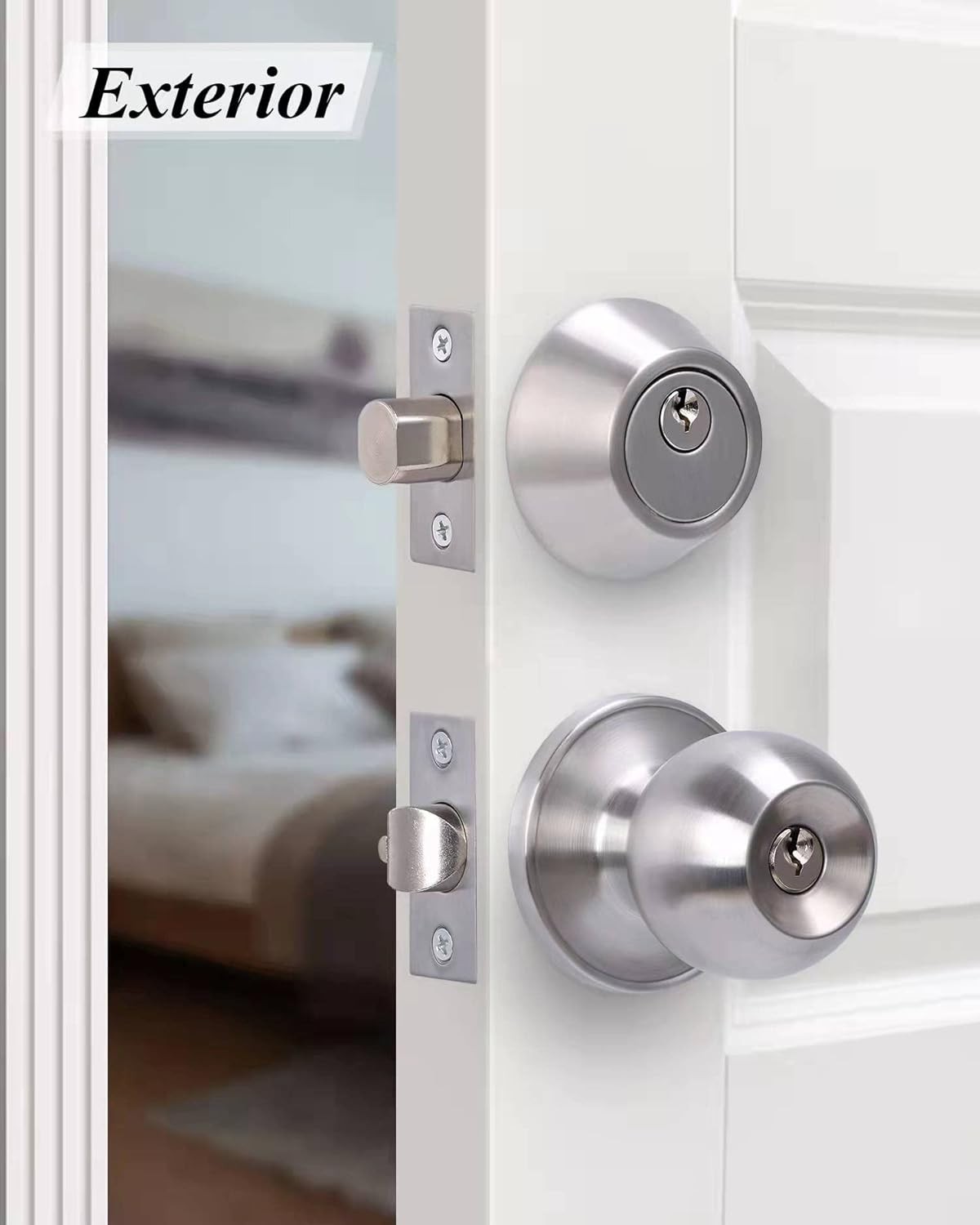 All Keyed Same Entry Door Knob and 1 Pack, Deadbolt Lockset-Keyed Alike