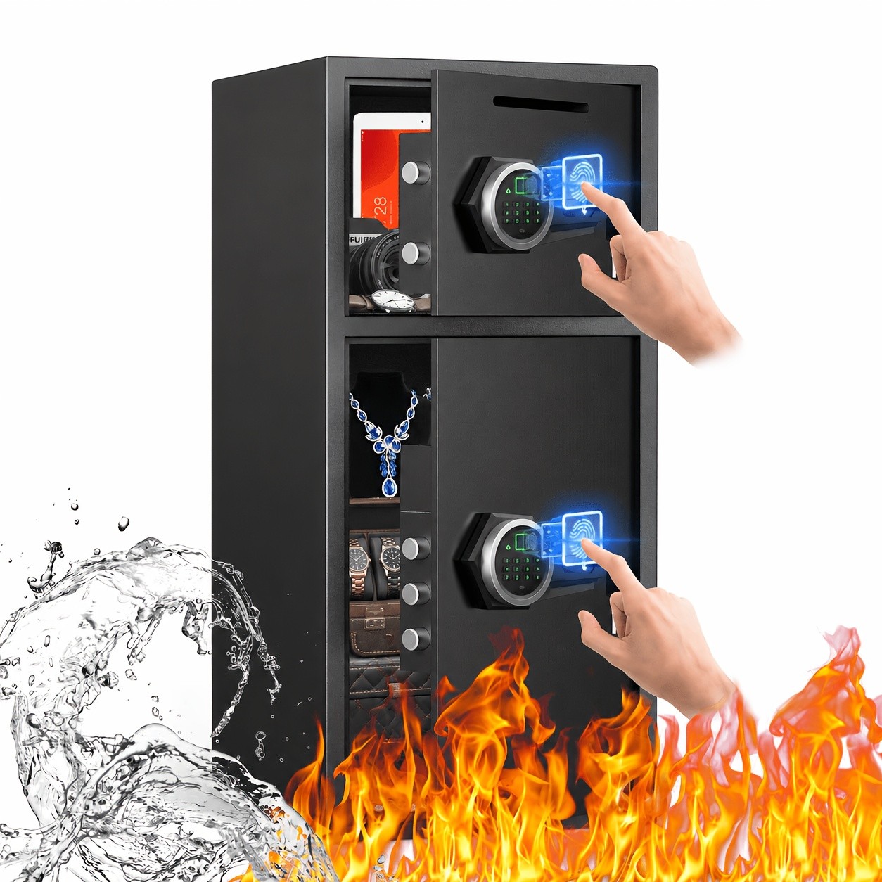 6.0 Cu ft Large Safe Box Fireproof Waterproof Fingerprint Safe with Deposit Slot