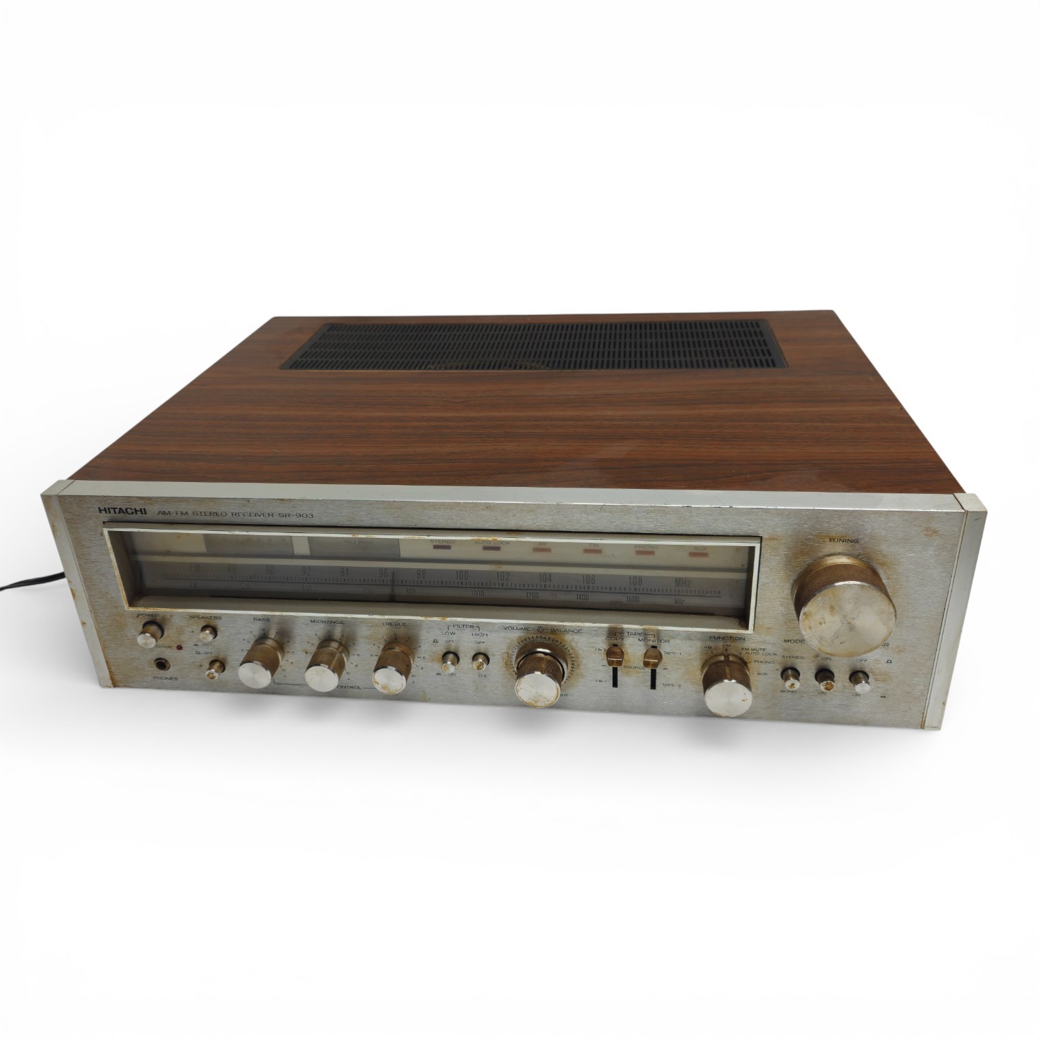 Hitachi SR-903 AM FM Stereo Receiver Wood Case Classic Vintage Japan As Is