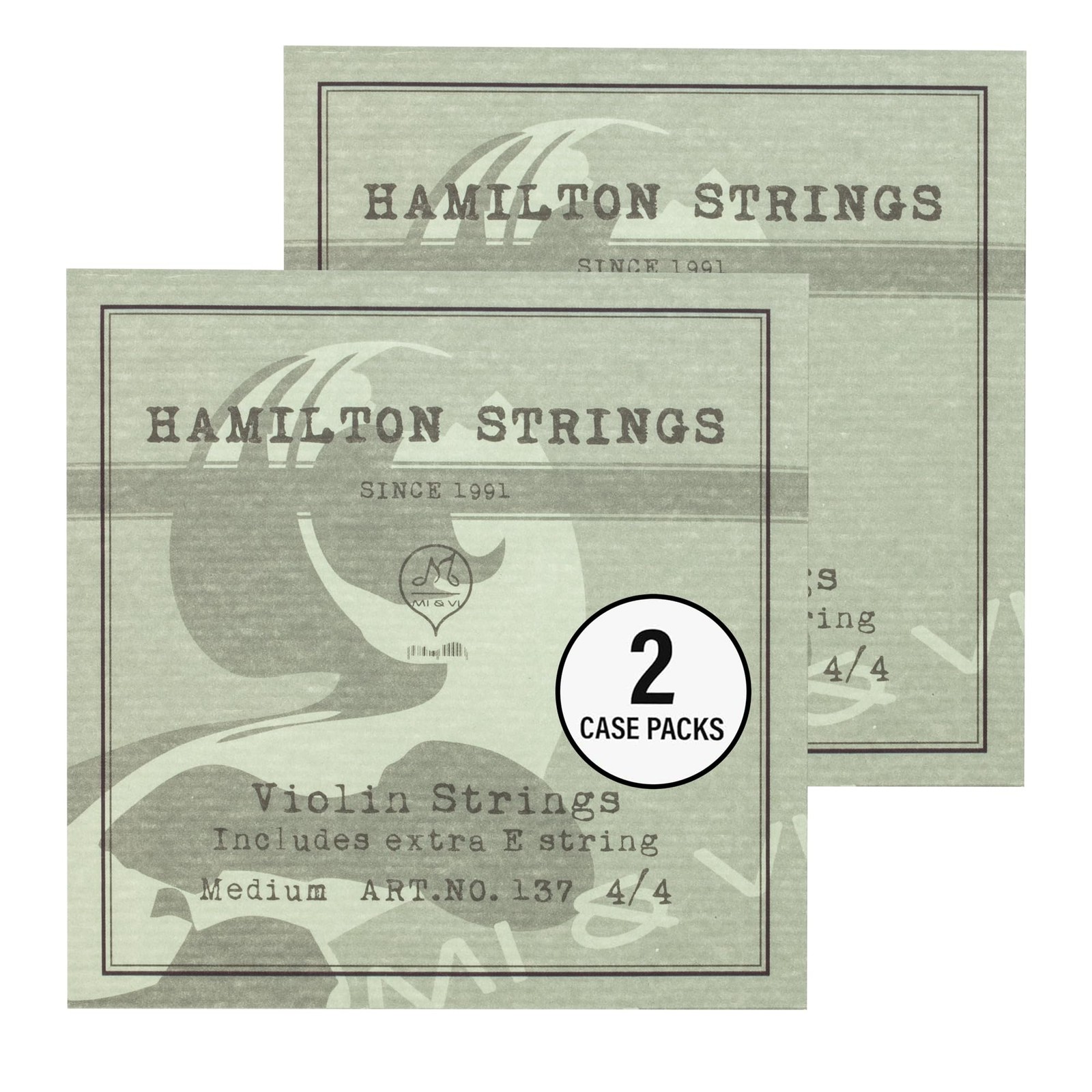 2x Hamilton Violin Strings 1/4 Full Set (GDAE) + Extra E - Germany Steel
