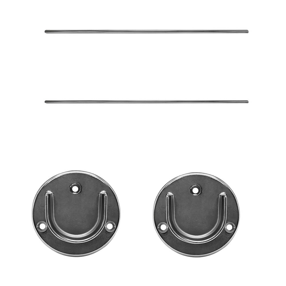 2 Pc 4 Ft Round Tubing Combo With 4 Pc U Flange Half Round Wall Flanges 1-1/4"