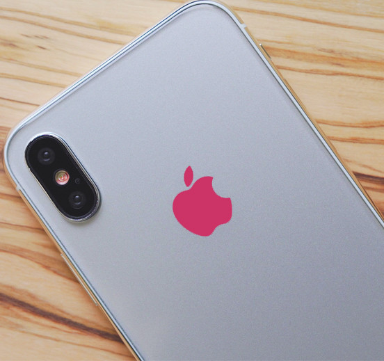 Pink Color Changer Overlay for Apple iPhone 8 and 8 Plus Logo Vinyl Decal