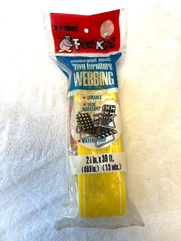 NEW Frost King Lawn Furniture Webbing Yellow with White Stripe 2-1/4" x 39 feet