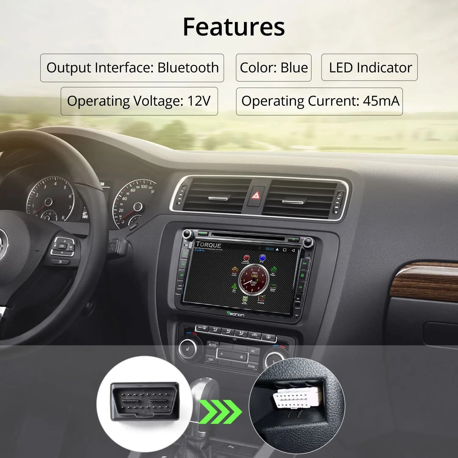 OBD2 ELM327 Diagnostic Error Car Scanner Code Reader Tool Android PC [Bluetooth]