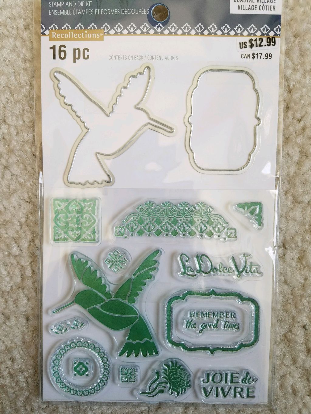 Recollections Coastal Village Clear Stamps & Die Set - Bird #1586