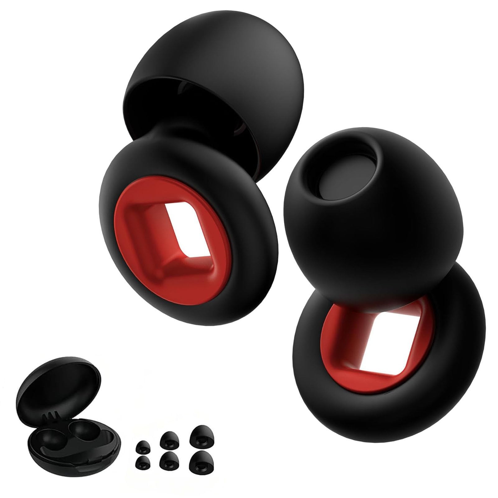 Ear Plugs for Sleeping Noise Cancelling,45db Motorcycle Medium, Black and Red