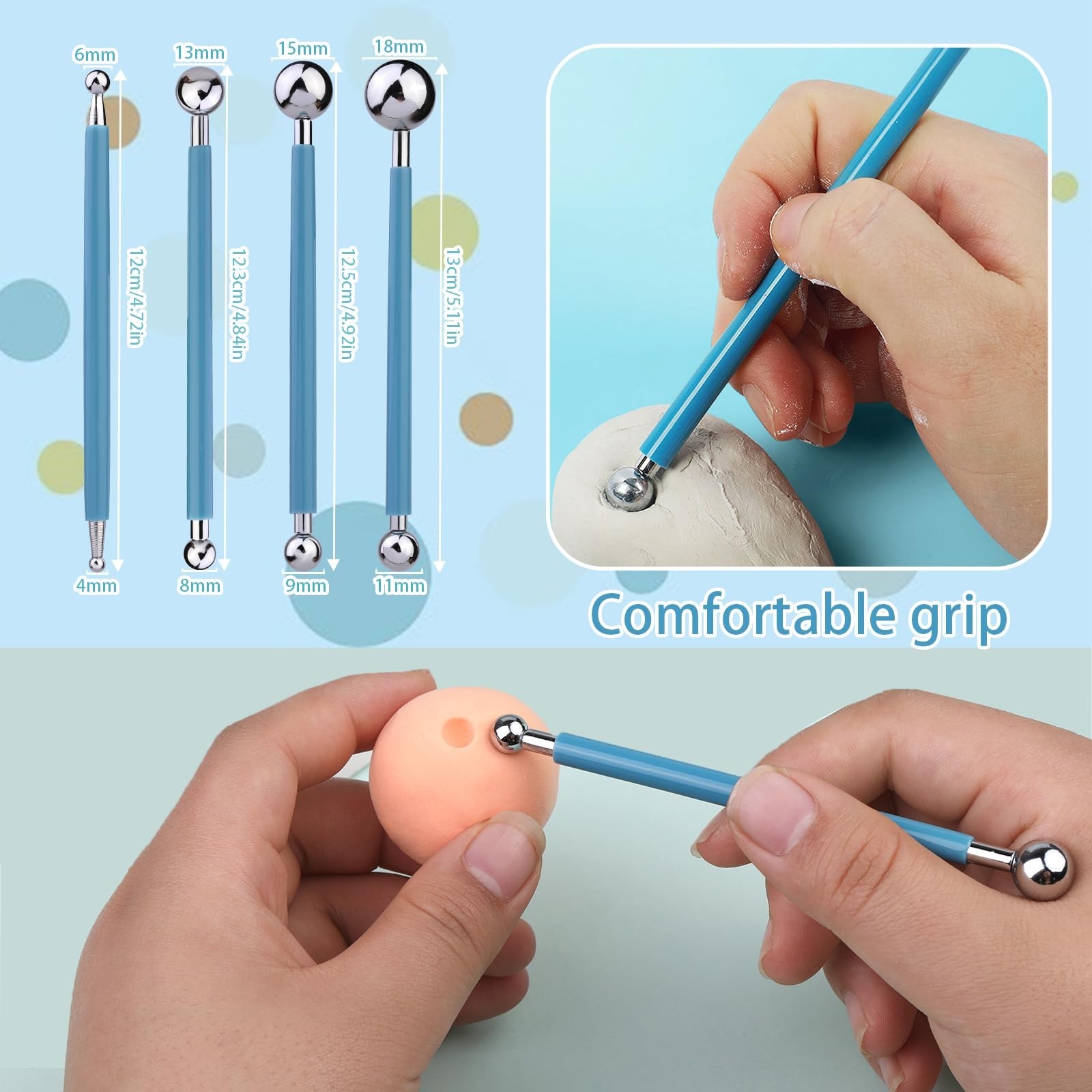Dotting Tools, Silicone Clay Sculpting Tool, Clay Tools | Polymer Clay Tools,...