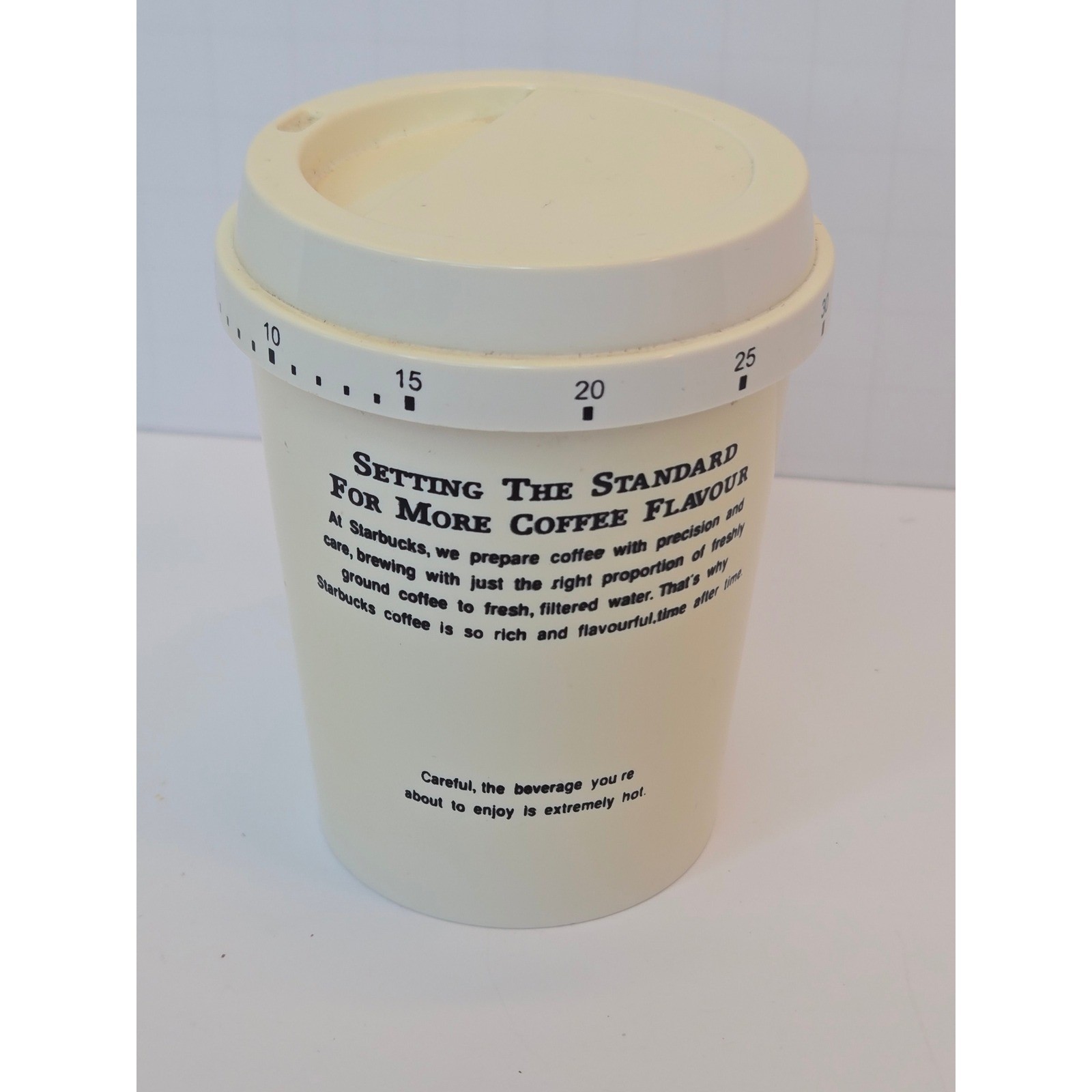 Starbucks Coffee Cup Kitchen Timer 60 Minute Mechanical Wind Up Cream