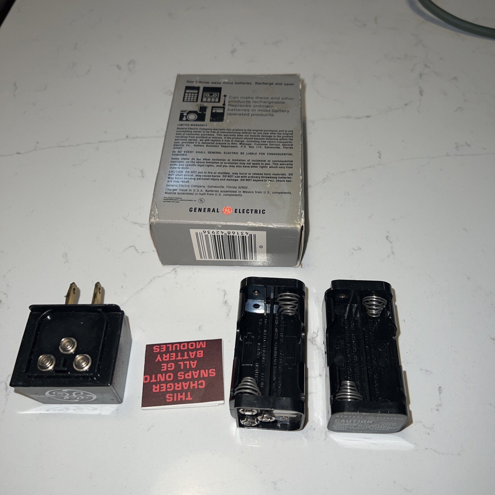 General Electric Rechargable Battery Set AA size *Untested* -B.A5