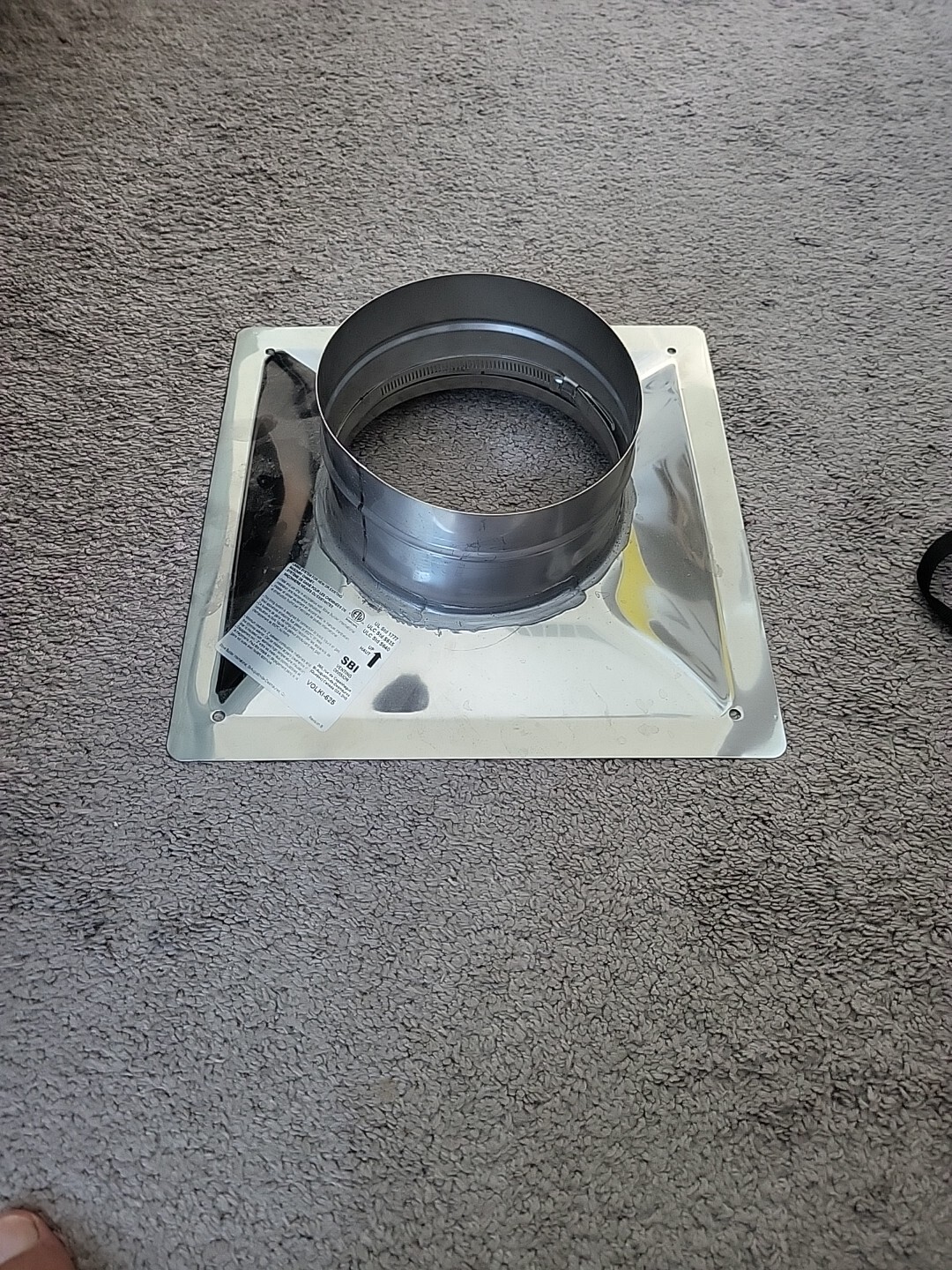 13" x 13" No Sag No Leak Top Plate for 6 in. Stainless Flex Chimney Liner
