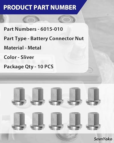 6015-010 Group 31 Battery Nut 10PCS - Closed Top 3/8"-16 Thread, 3/8" Stud,