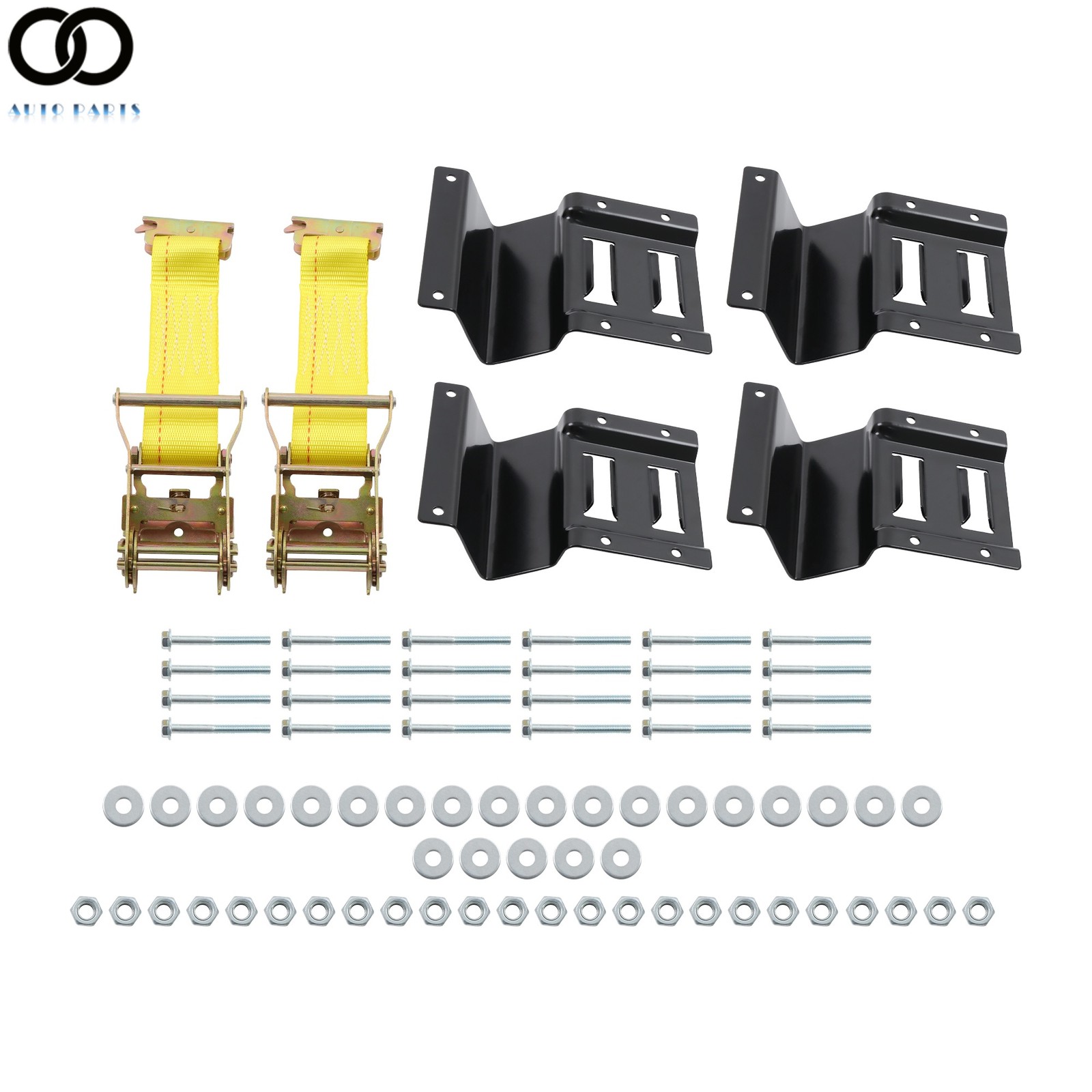 Heavy Loads E Track System With Wheel Chock 9' Yellow Ratchet Tie Down Straps